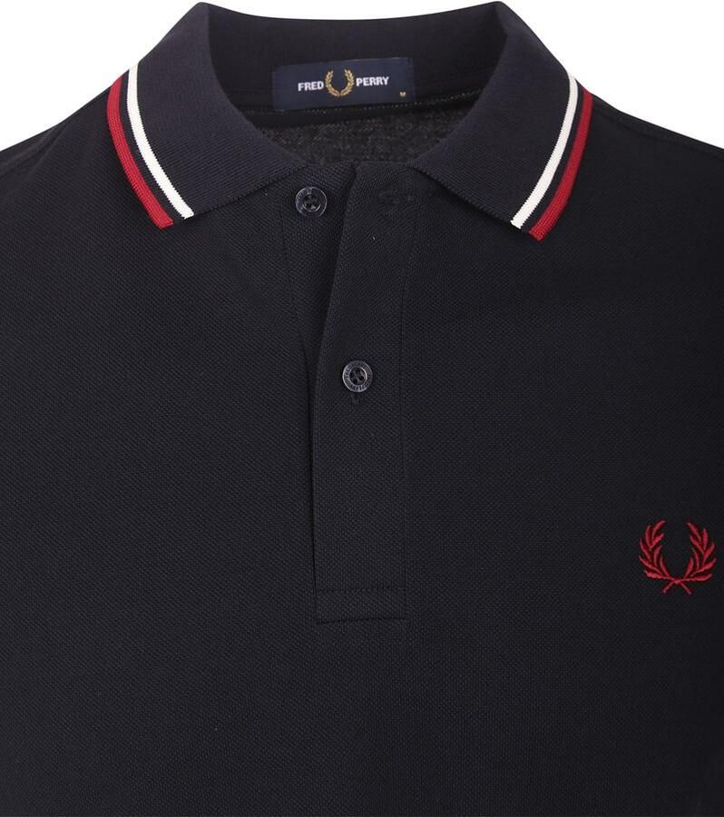 Fred Perry Twin Tipped Short Sleeve Polo Shirt Heren Navy- Heren Navy