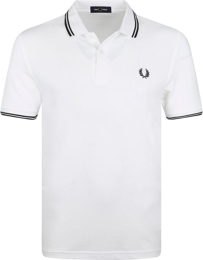 Fred Perry Twin Tipped Short Sleeve Polo Shirt Heren White- Heren White