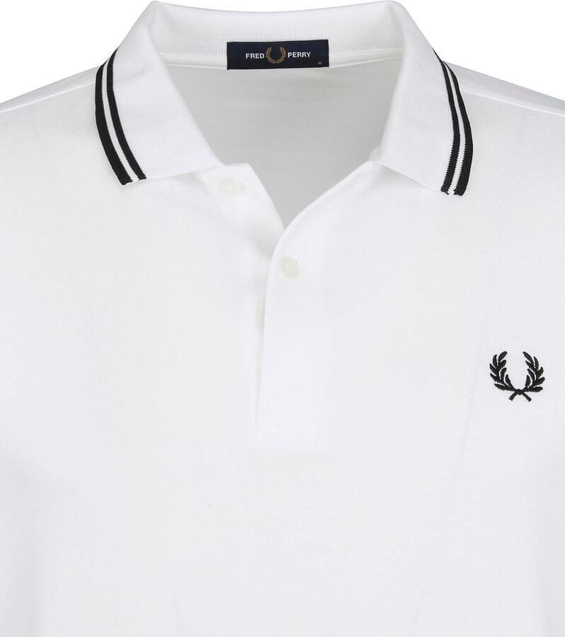Fred Perry Twin Tipped Short Sleeve Polo Shirt Heren White- Heren White - Foto 2