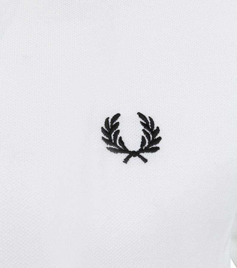 Fred Perry Twin Tipped Short Sleeve Polo Shirt Heren White- Heren White - Foto 3