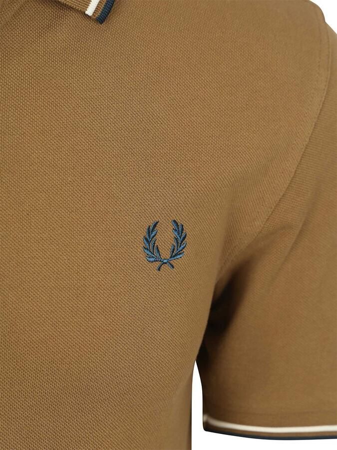 Fred Perry Polo Shirt Korte Mouw Polo Twin Tipped M3600 Bruin Z60 - Foto 2