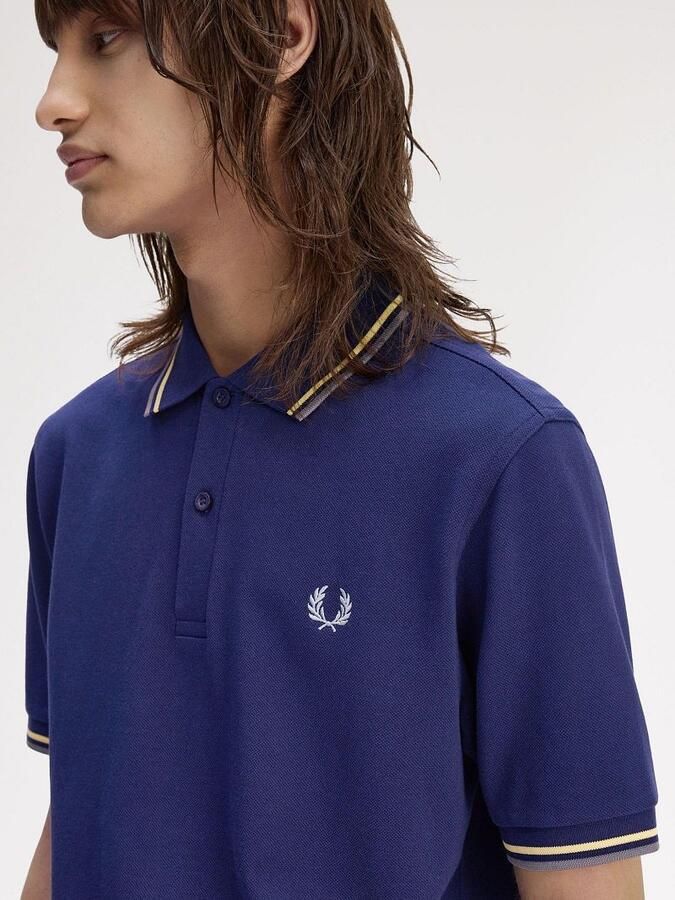 Fred Perry Polo Twin Tipped M3600 Donkerblauw 48A - Foto 2