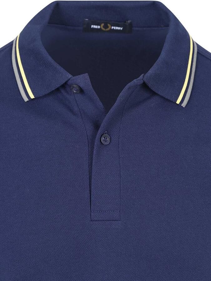 Fred Perry Polo Twin Tipped M3600 Donkerblauw 48A - Foto 5