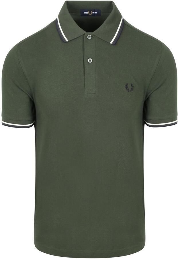 Fred Perry Polo Twin Tipped M3600 Donkergroen 53A