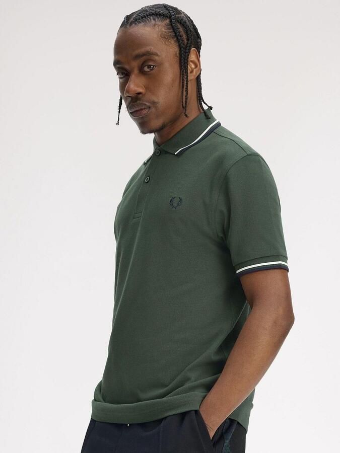 Fred Perry Polo Twin Tipped M3600 Donkergroen 53A - Foto 4