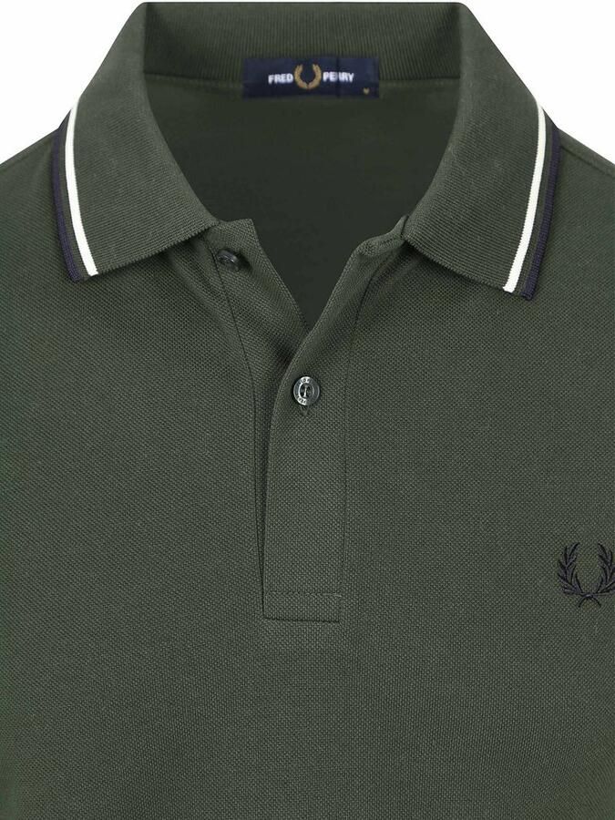 Fred Perry Polo Twin Tipped M3600 Donkergroen 53A - Foto 5