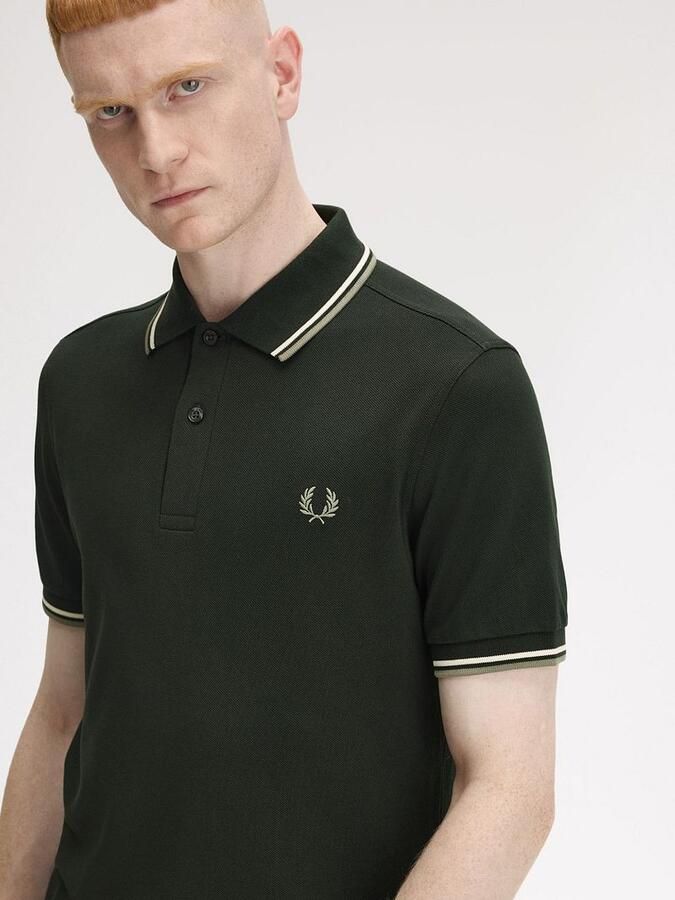 Fred Perry Polo Twin Tipped M3600 Donkergroen - Foto 2