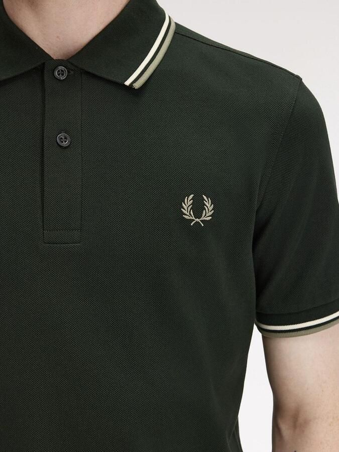 Fred Perry Polo Twin Tipped M3600 Donkergroen - Foto 3