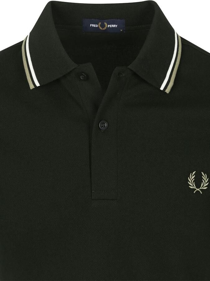 Fred Perry Polo Twin Tipped M3600 Donkergroen - Foto 4