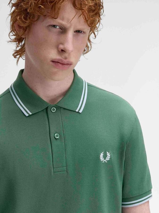 Fred Perry Polo Twin Tipped M3600 Groen Z59 - Foto 3