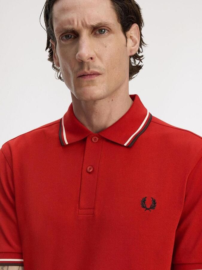 Fred Perry Polo Twin Tipped M3600 Rood 74A - Foto 2