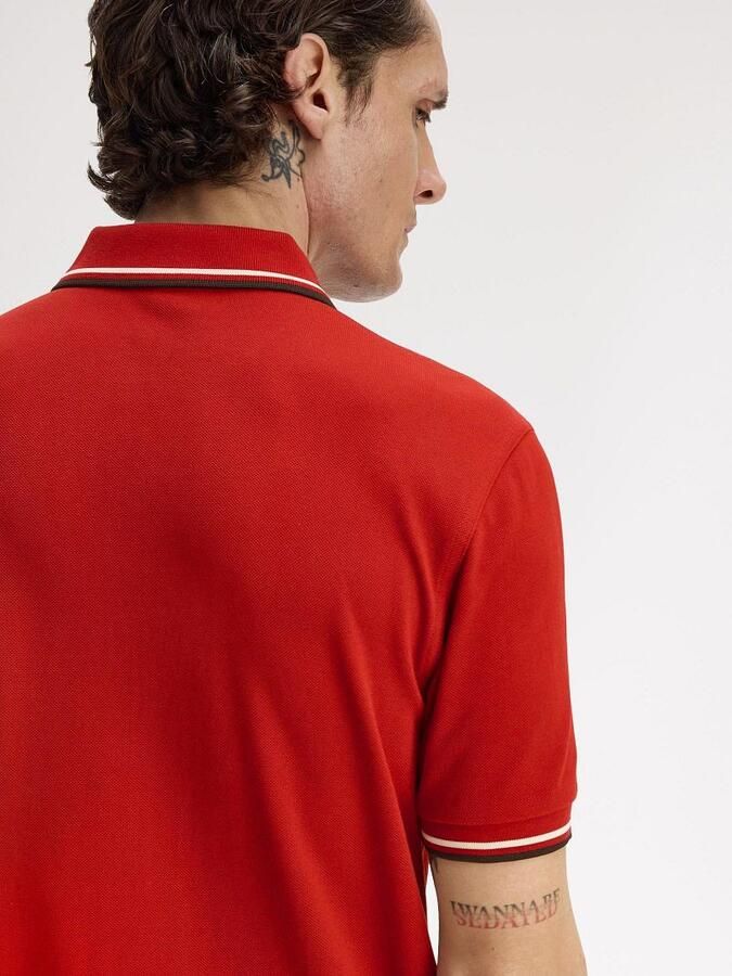 Fred Perry Polo Twin Tipped M3600 Rood 74A - Foto 3