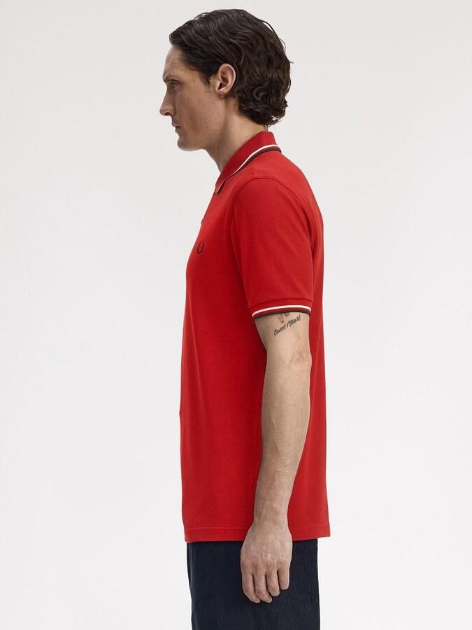 Fred Perry Polo Twin Tipped M3600 Rood 74A - Foto 4