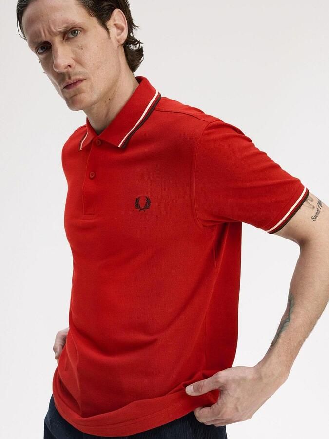 Fred Perry Polo Twin Tipped M3600 Rood 74A - Foto 5