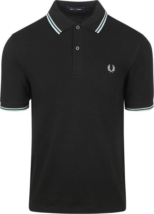 Fred Perry Twin Tipped Short Sleeve Polo Shirt Heren Black- Heren Black