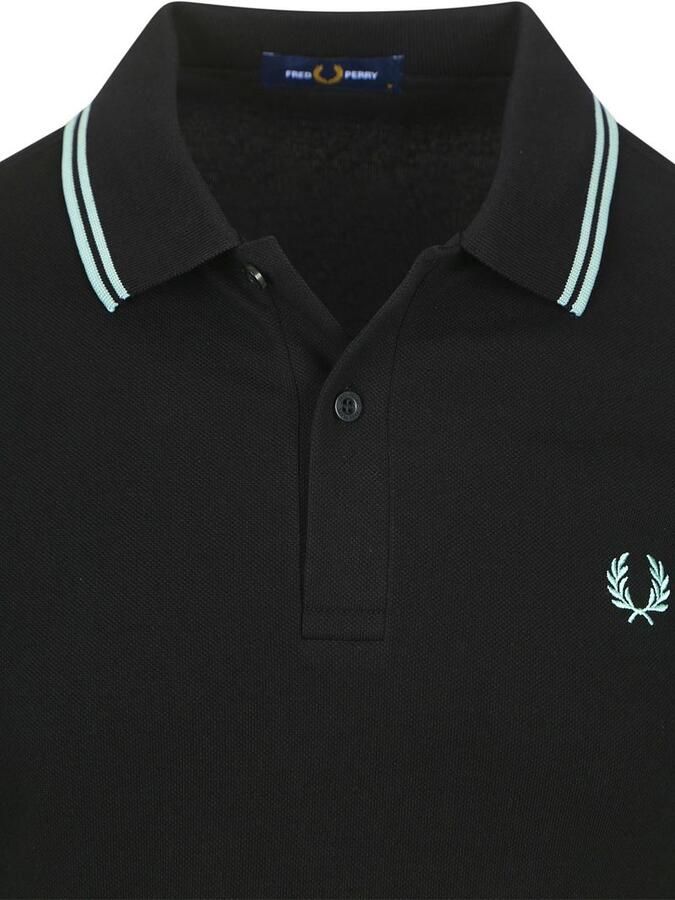 Fred Perry Twin Tipped Short Sleeve Polo Shirt Heren Black- Heren Black - Foto 2