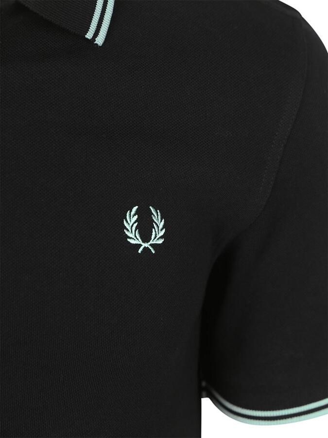 Fred Perry Twin Tipped Short Sleeve Polo Shirt Heren Black- Heren Black - Foto 3