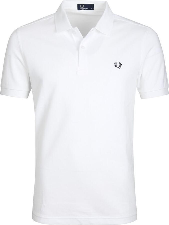 Fred Perry Origineel Enkele Streep Katoenen Poloshirt White Heren - Foto 9