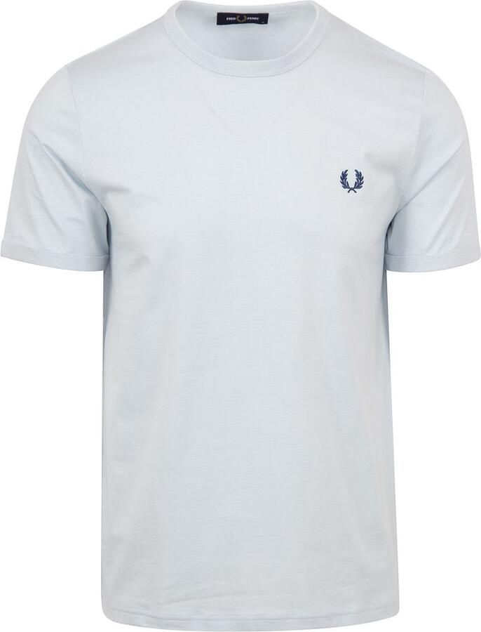 Fred Perry Lichtblauw Ronde Hals T-shirt Blue Heren - Foto 3