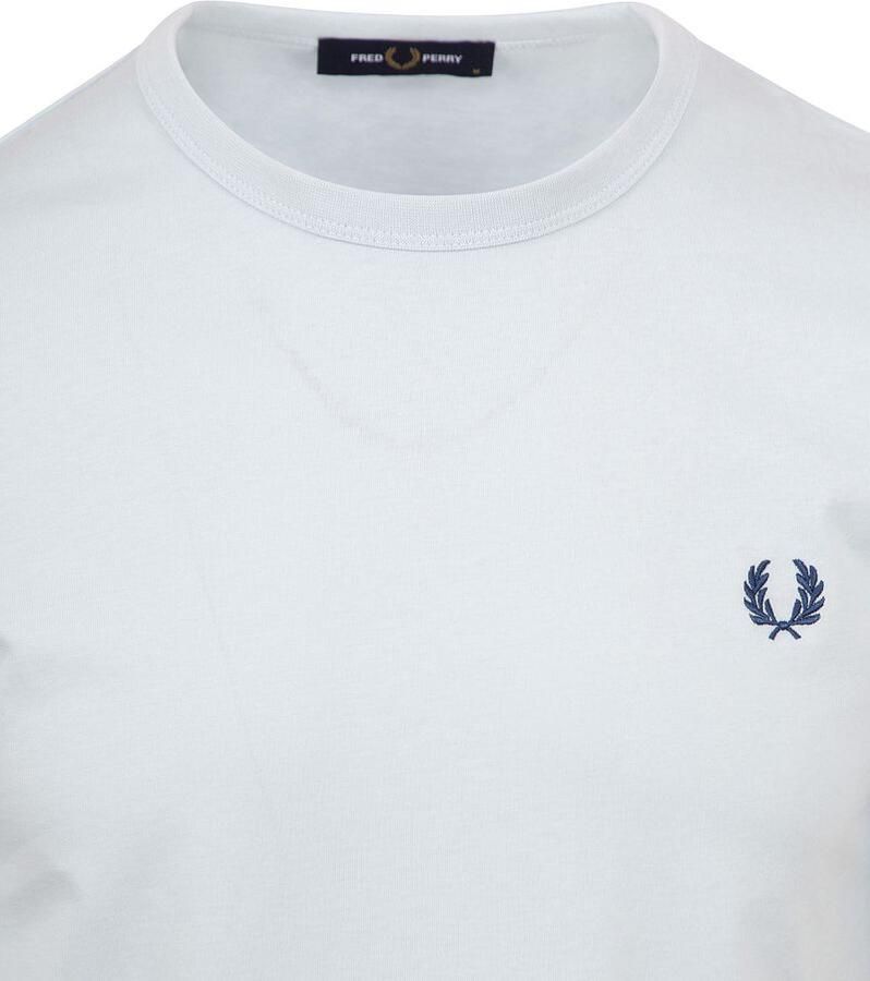 Fred Perry Lichtblauw Ronde Hals T-shirt Blue Heren