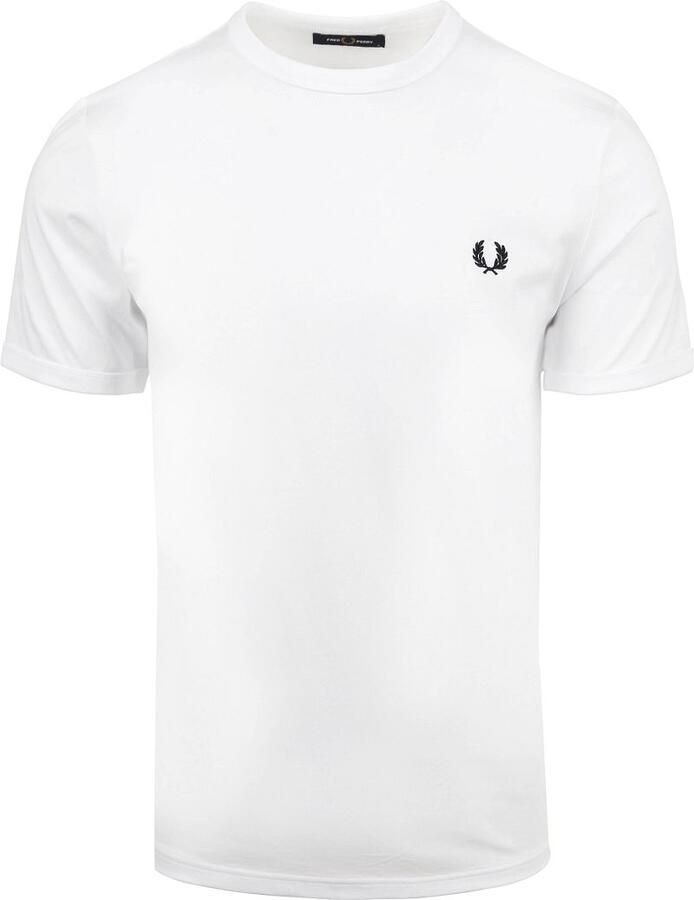 Fred Perry Sportief Katoenen T-shirt met Geribbelde Kraag White Heren - Foto 7