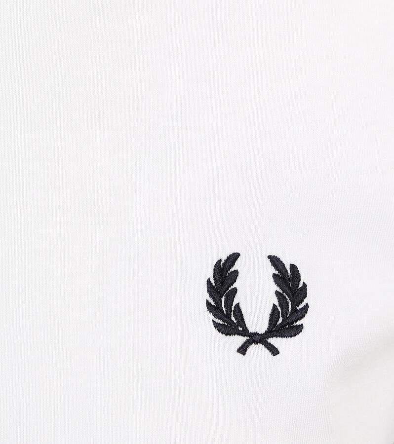 Fred Perry Sportief Katoenen T-shirt met Geribbelde Kraag White Heren - Foto 4
