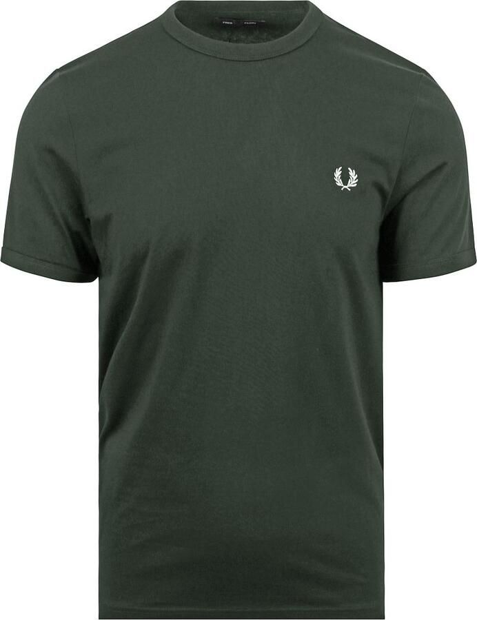 Fred Perry Groene Logo Tee Geborduurde Stijl Green Heren - Foto 3