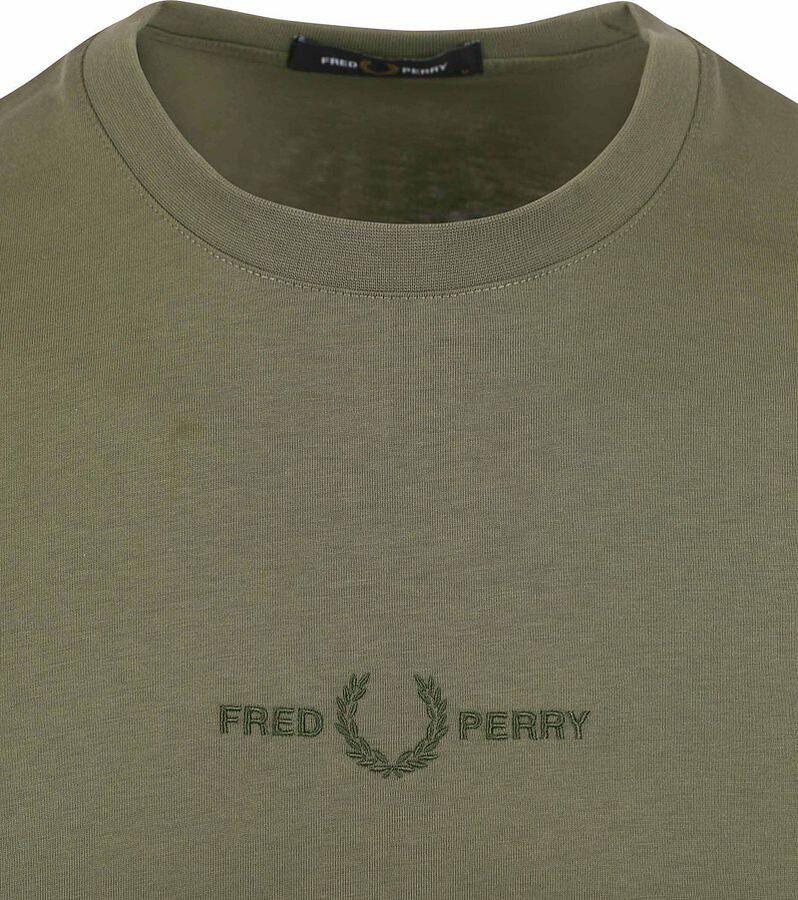 Fred Perry Geborduurd T-shirt Groene Top Green Heren - Foto 3