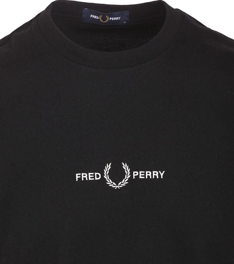 Fred Perry Authentiek klein geborduurd logo T-shirt Zwart Heren - Foto 2