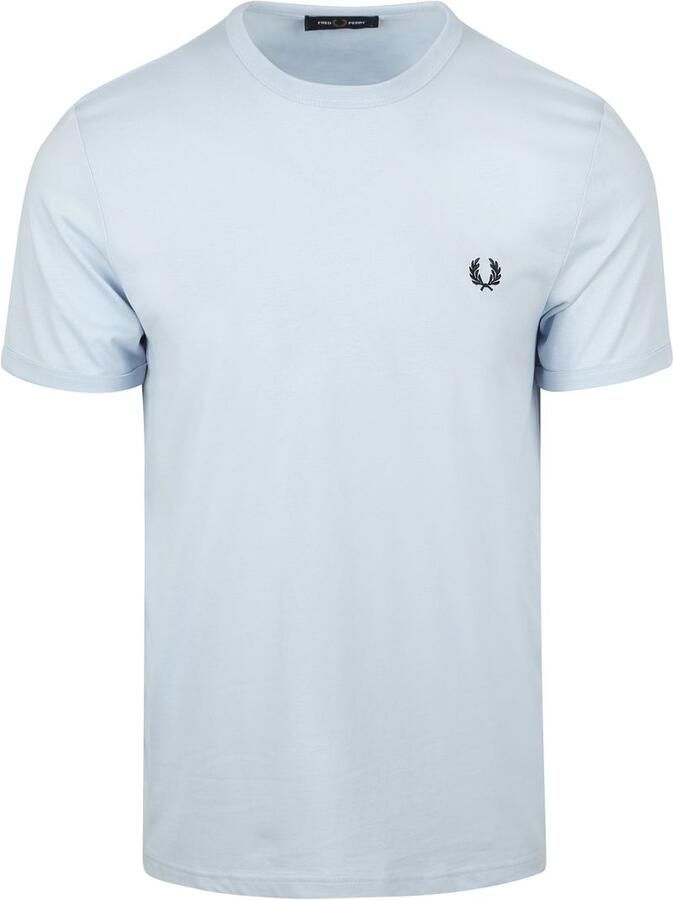 Fred Perry T-shirt Ringer Licht Blauw