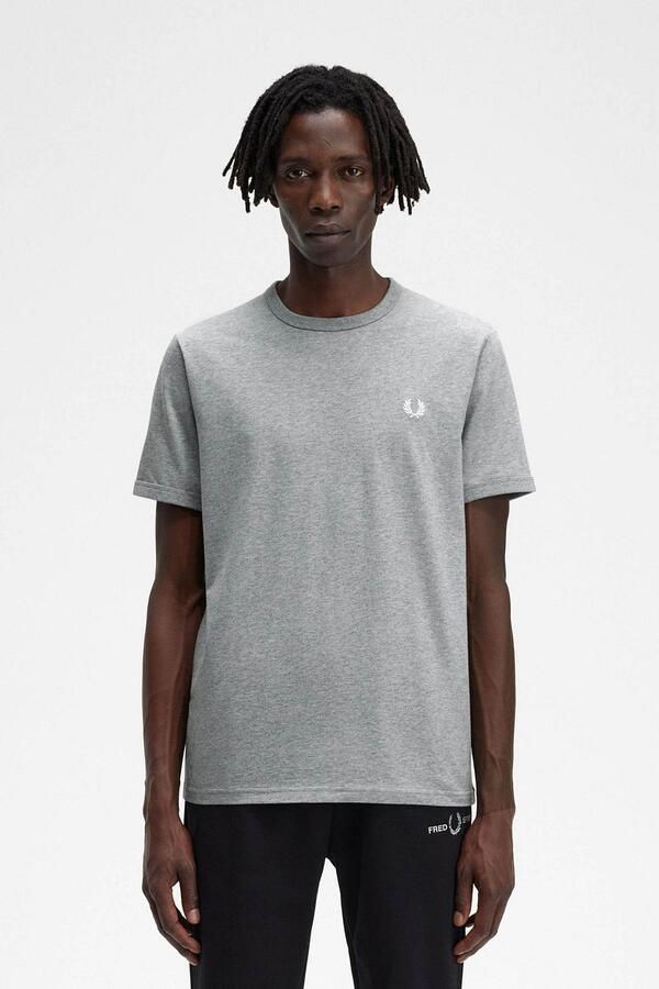 Fred Perry T-shirt T-Shirt Ringer M3519 Lichtgrijs - Foto 3