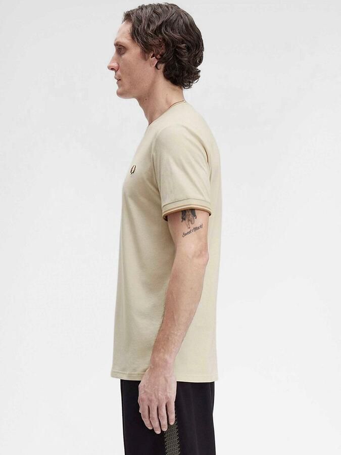 Fred Perry T-shirt Korte Mouw Twin Tipped T-shirt Beige Z53 - Foto 5