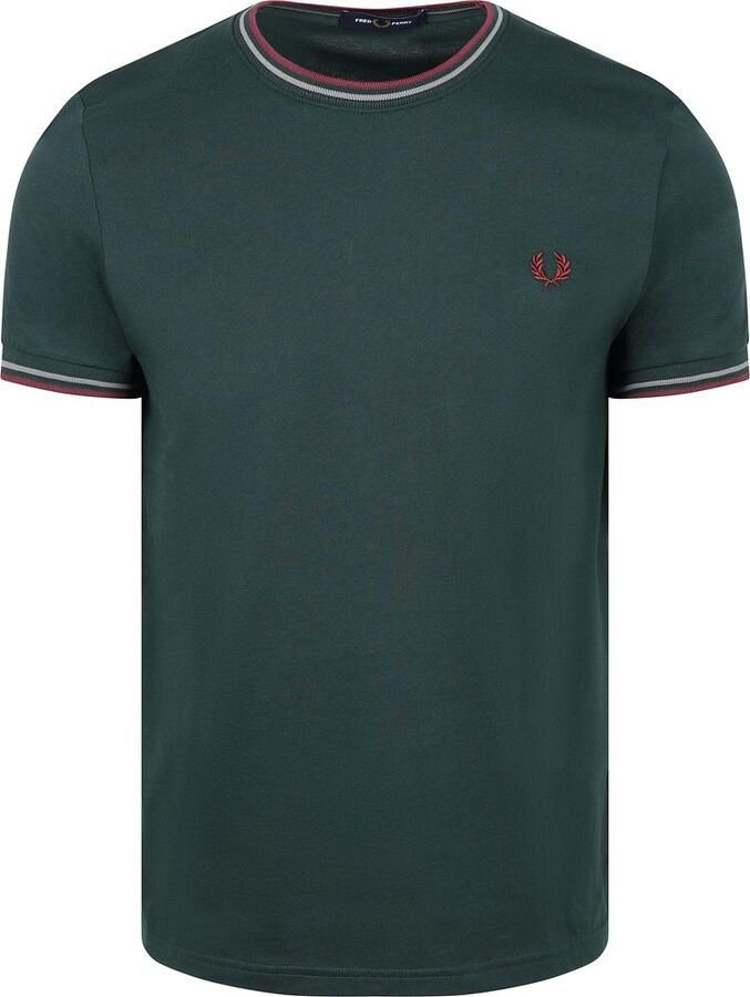 Fred Perry Twin Tipped T-shirt Donkergroen 85A