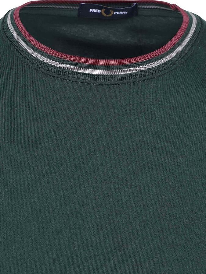 Fred Perry Twin Tipped T-shirt Donkergroen 85A - Foto 2