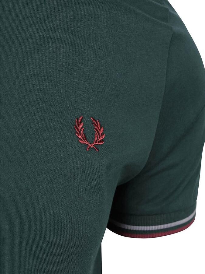 Fred Perry Twin Tipped T-shirt Donkergroen 85A - Foto 3