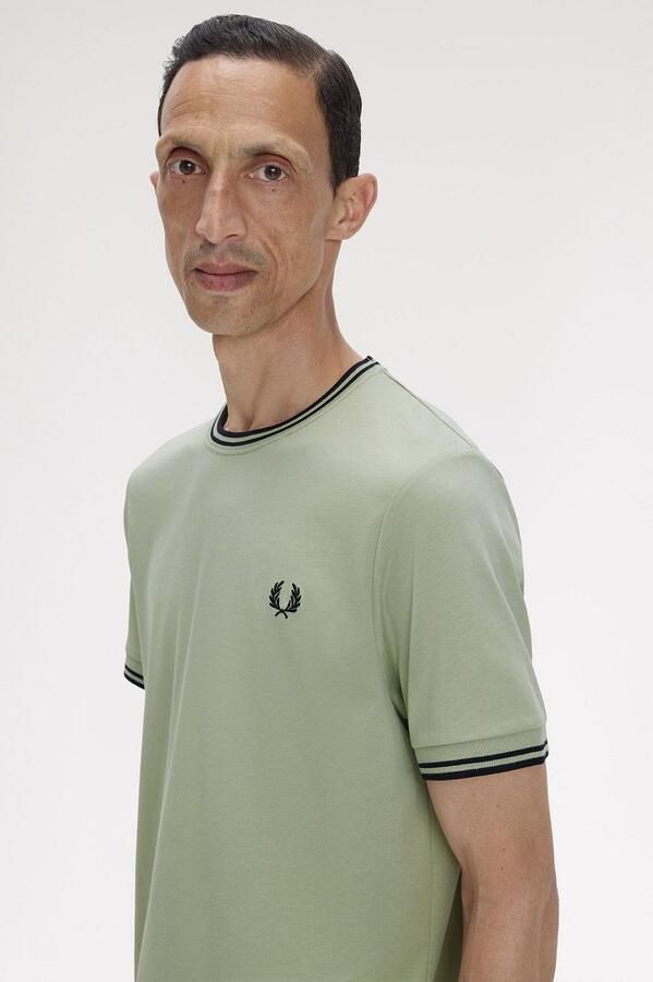 Fred Perry Twin Tipped T-shirt Groen S23 - Foto 4