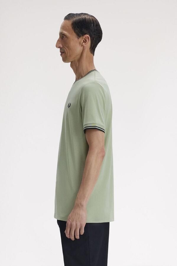 Fred Perry Twin Tipped T-shirt Groen S23 - Foto 5