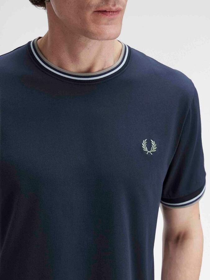 Fred Perry Twin Tipped T-shirt Navy Z47 - Foto 2