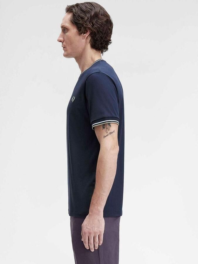 Fred Perry Twin Tipped T-shirt Navy Z47 - Foto 3