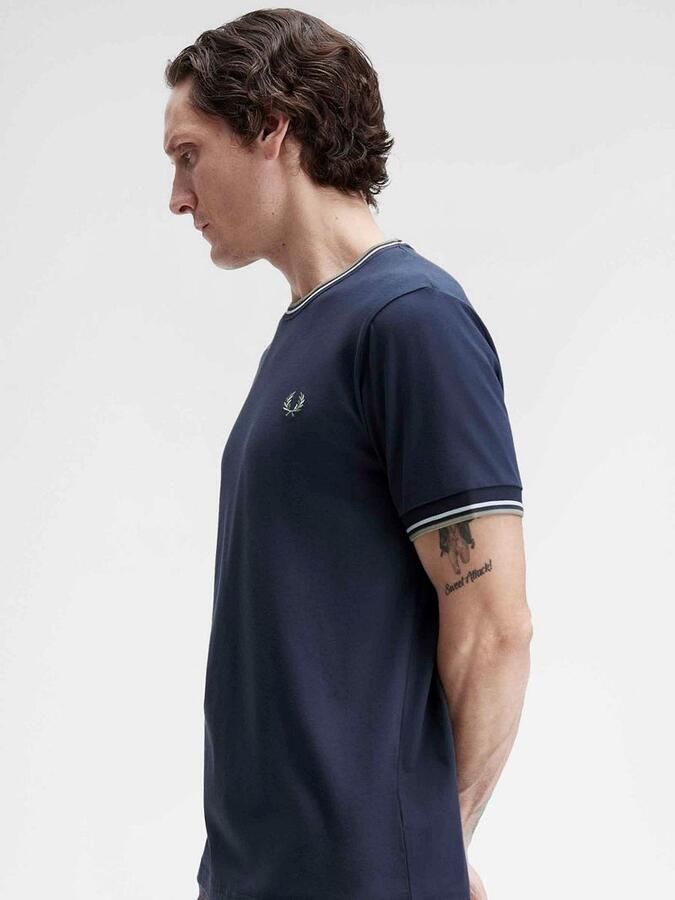Fred Perry Twin Tipped T-shirt Navy Z47 - Foto 4