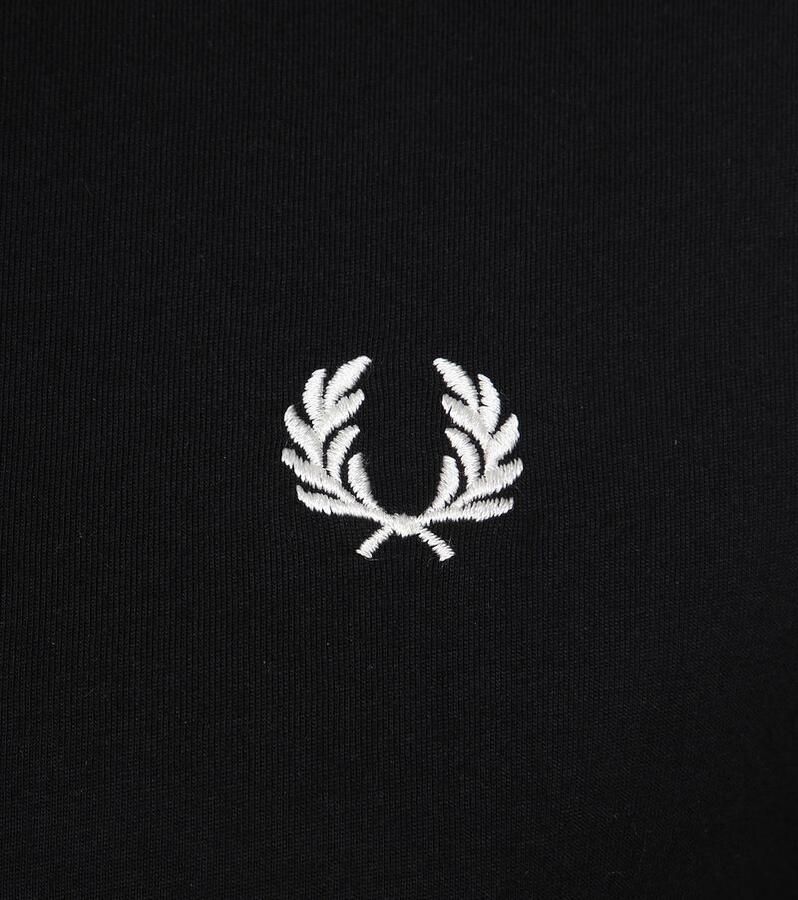 Fred Perry Klassieke dubbele streep ronde hals t-shirt Black Heren