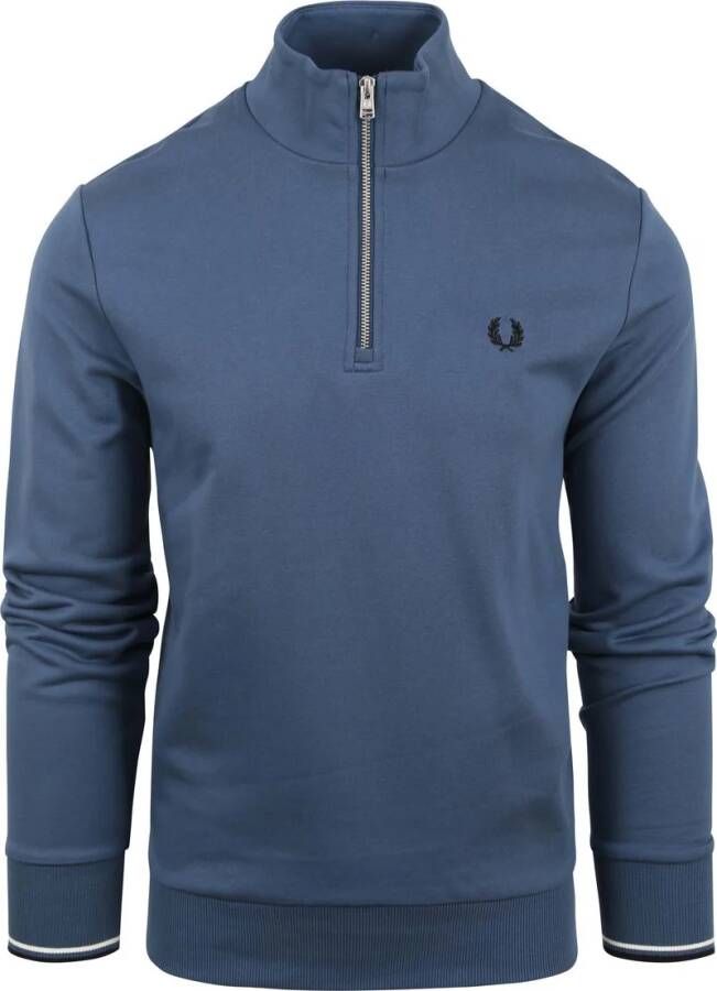 Fred Perry Sweatshirt met ritssluiting en minimalistisch design Blue Heren