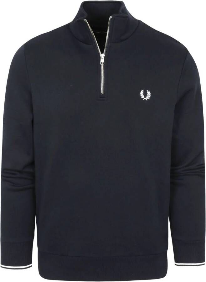Fred Perry Half Zip Trui Navy Blauw