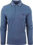 Fred Perry regular fit polo TWIN TIPPED met contrastbies blauw - Thumbnail 2