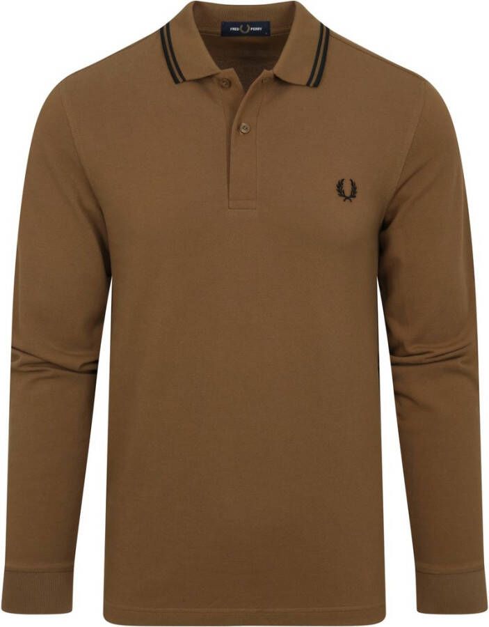 Fred Perry Lange Mouw Regular Fit Polo Shirt Brown Heren