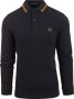 FRED PERRY Heren Polo's & T-shirts Twin Tipped Shirt Long Sleeve Donkerblauw - Thumbnail 3