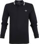 Fred Perry Slim Fit Twin Tipped Polo in Navy Snow White Mar Grass Blue Heren - Thumbnail 4