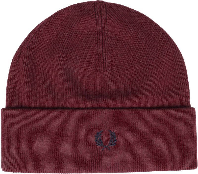 Fred Perry Muts Wol Blend Bordeaux Rood