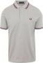 Fred Perry Lichtgrijze Polo Twin Tipped Shirt - Thumbnail 2