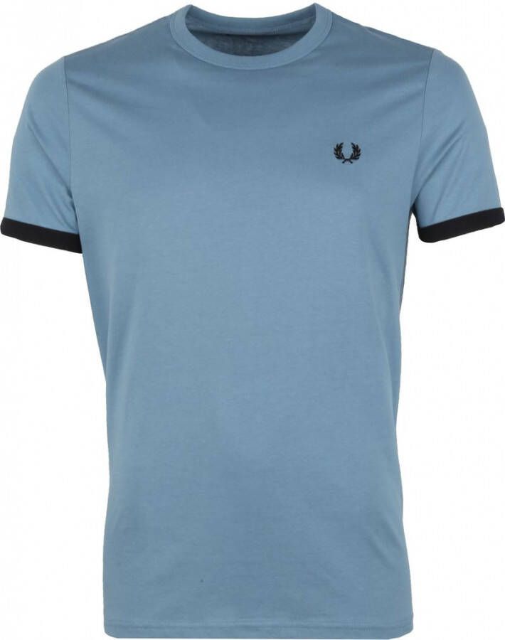 Fred Perry Ringer T-Shirt Mid Blauw